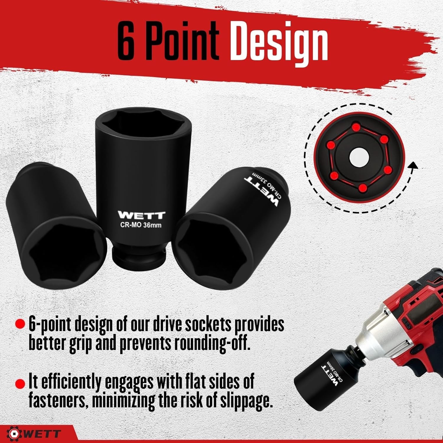 1/2″ Drive Deep Large Impact Socket Set, 11-Piece Spindle Axle Nut Wheel Wrench