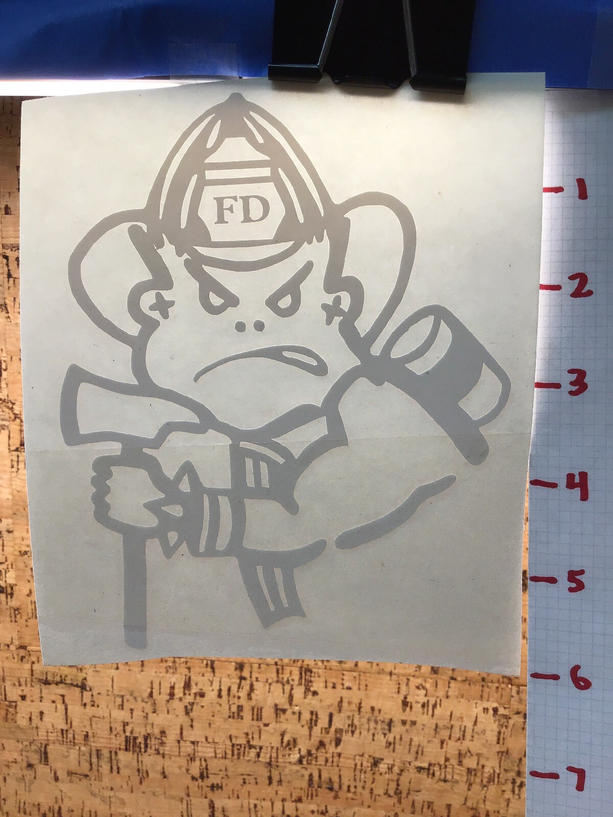 Fire Department Firefighter Tough – White – Vinyl Transfer Decal – Y7-1.13