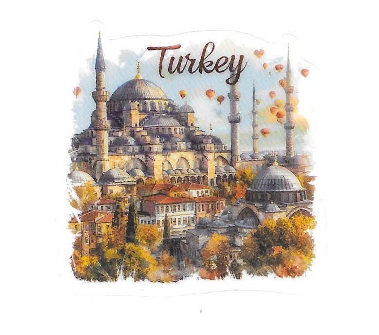 Turkey Istanbul Mosque Minaret Die Cut Clear Asian European Vinyl Sticker