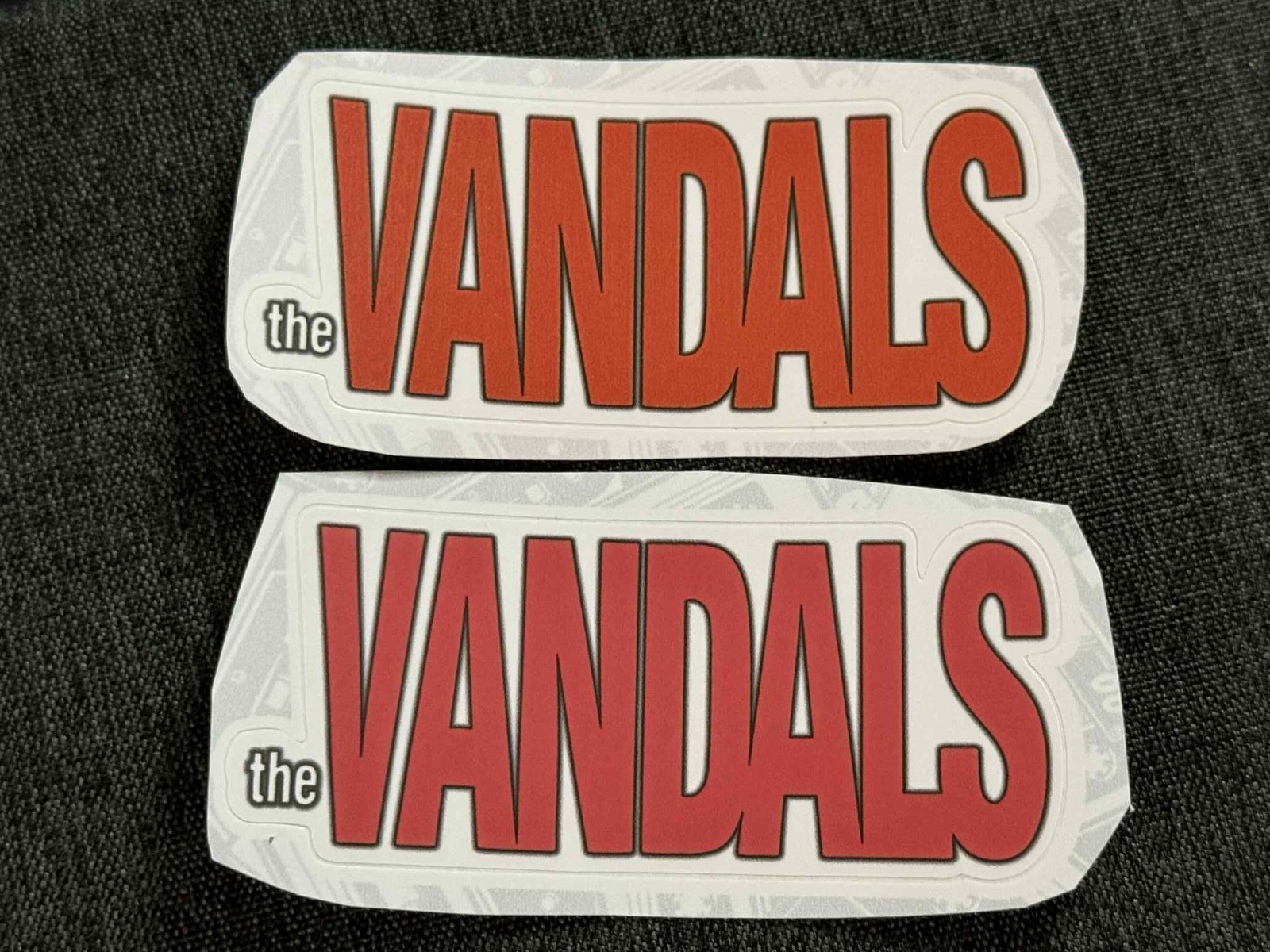 Lot of (2) THE VANDALS 1 1/2″ x 3 1/2″ Band STICKERS White Red FAST! FREE SHIP!