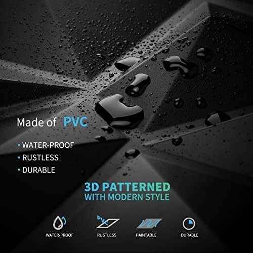 Decorative 3D Wall Panels in Diamond Design, 12″X12″ Matt Black for Home and Off