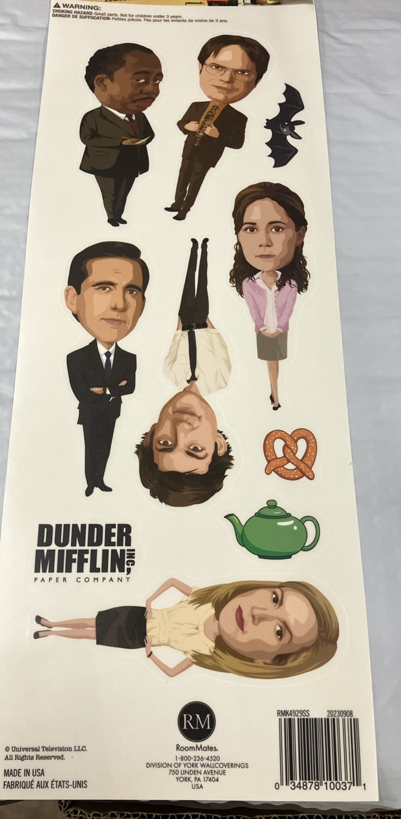 👔THE OFFICE 10 Wall Decals Removable & Repositional 5” Fat Head Stickers NEW