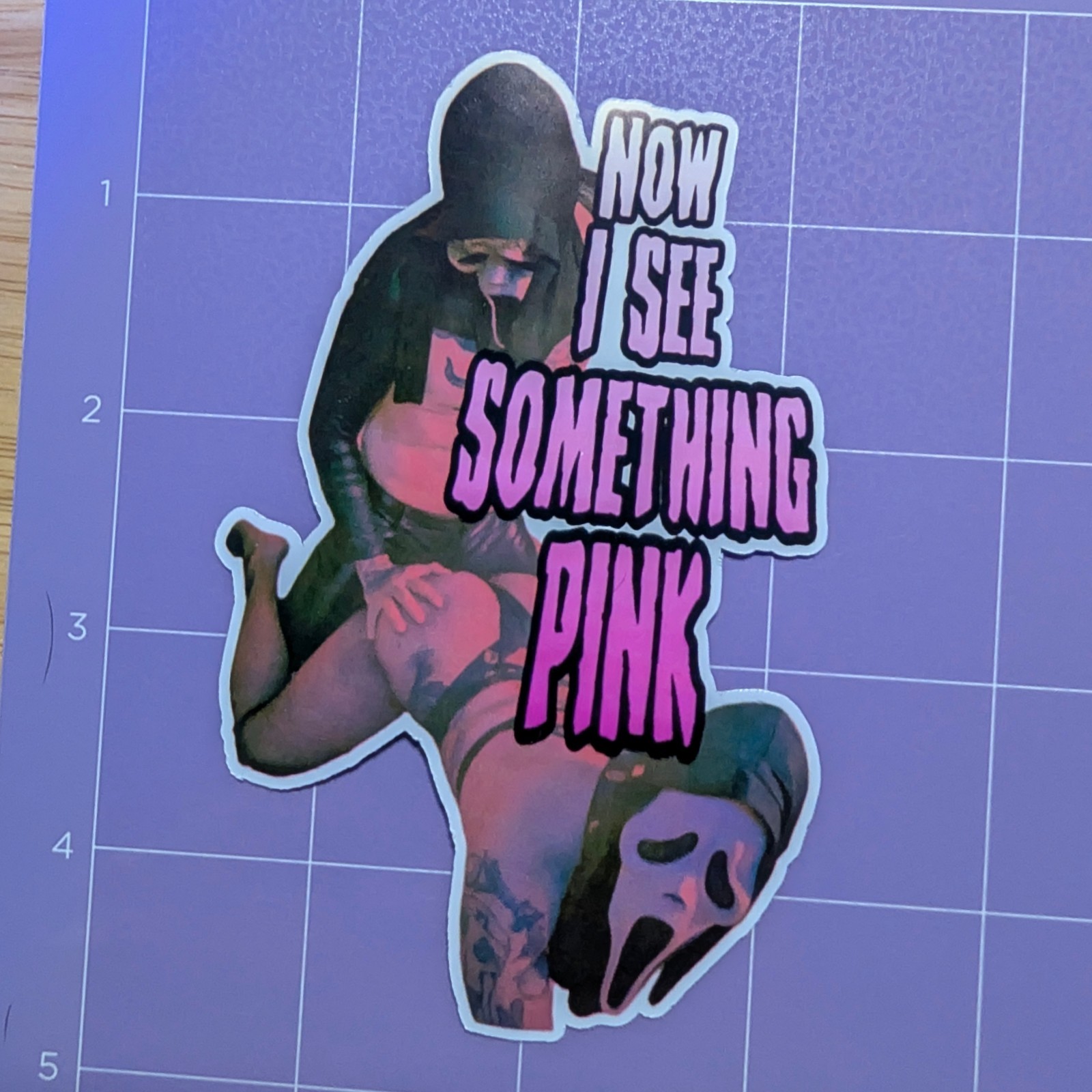 Ghostface Scream Something Pink Horror Die Cut Waterproof Sticker