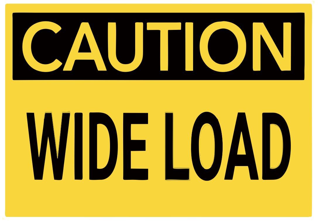 Caution Wide Load Safety Sign Sticker Decal Label D7307