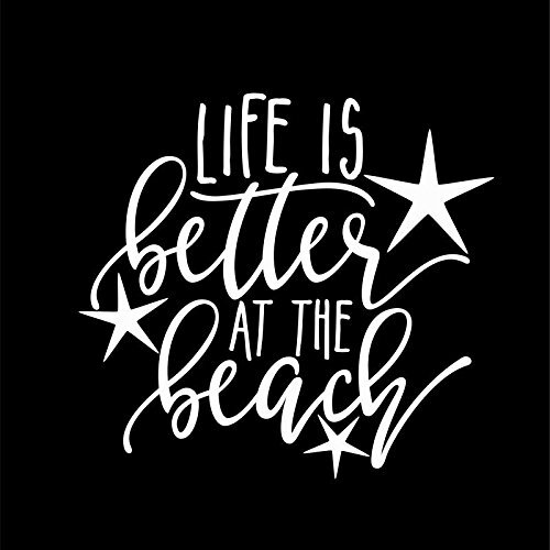CMI ND021W Life is Better at The Beach Decal Sticker | 5.5-Inches by 5.1-Inches