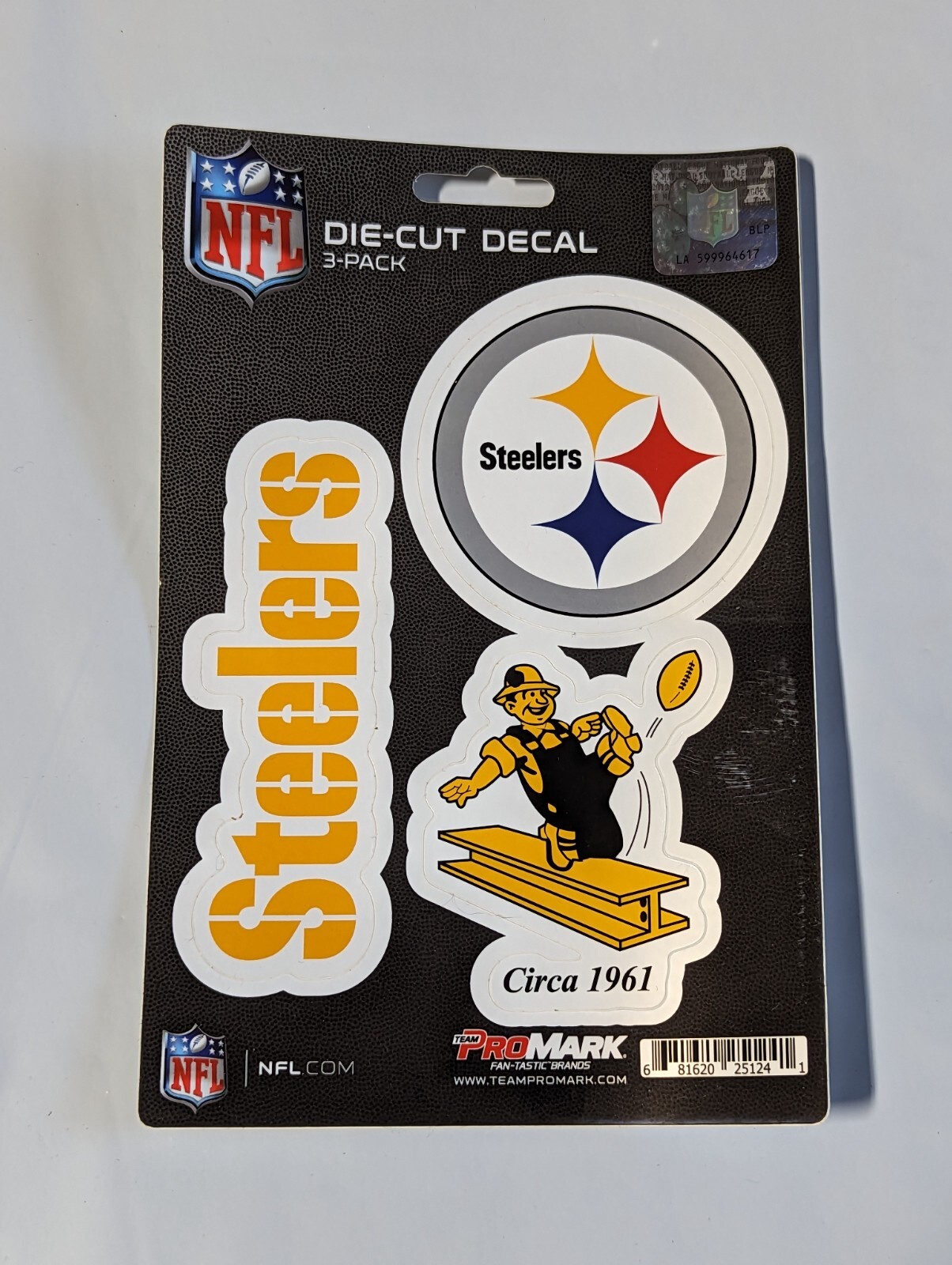 Pittsburgh Steelers 3-Pack Die-cut Decals Stickers Sheet Measures 5″ x 7″ New!