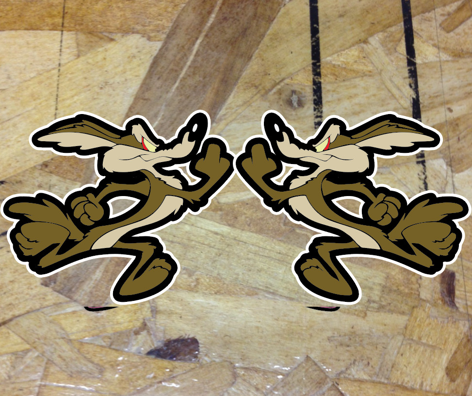 Wile E Coyote Running Decal Sticker Vinyl Road Runner Large Choose Size 2 for 1