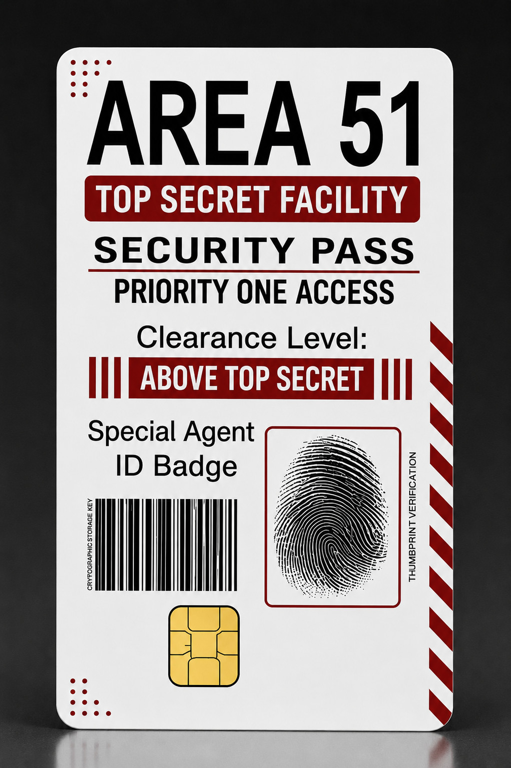AREA 51 ALIEN UFO SECURITY TOP SECRET AGENT ID Credit Debit Card Skin Sticker