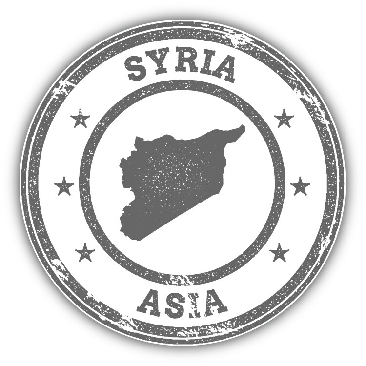 Syria Map Asia Grunge Rubber Stamp Car Bumper Sticker Decal