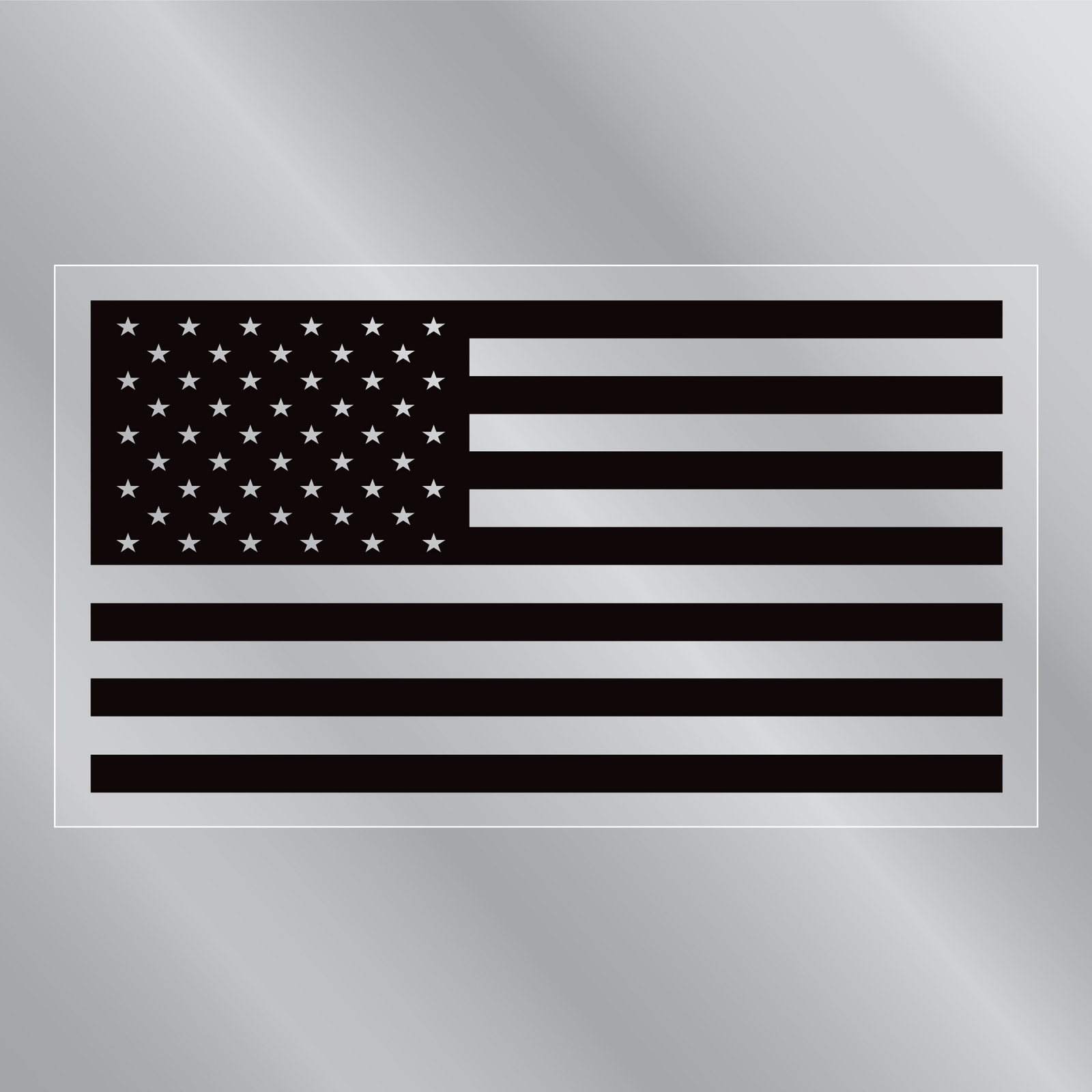 Black American Flag Rectangle Back Static Cling