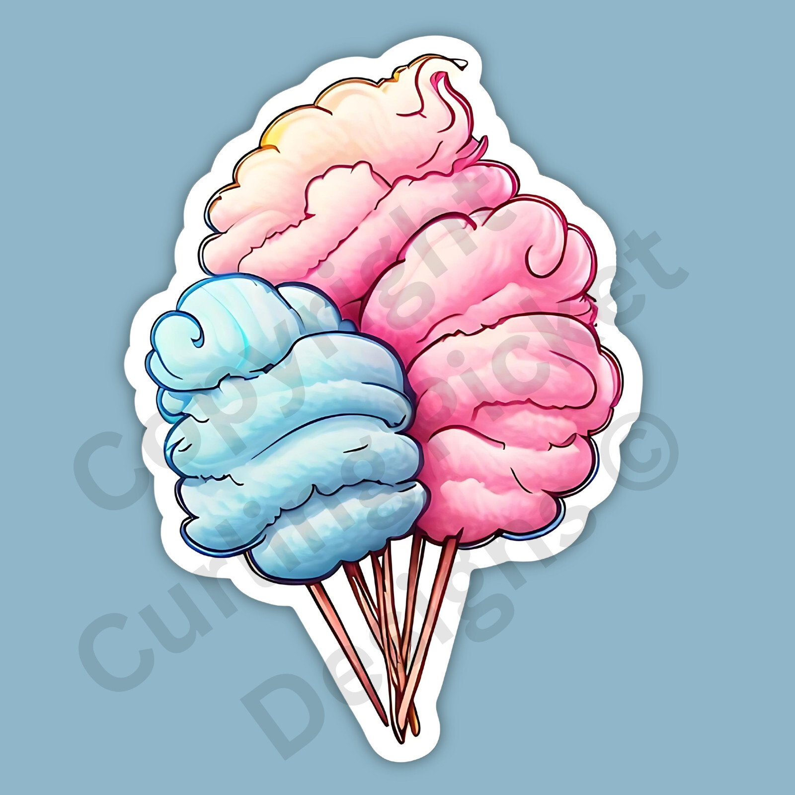 Cotton Candy Carnival Food Cute Sugar Feast 3″ Vinyl Sticker