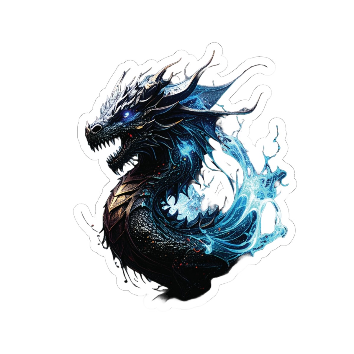 Dragon Kiss-Cut Sticker-Mythical Creature Fearsome Dragon Sticker Fantasy Decal