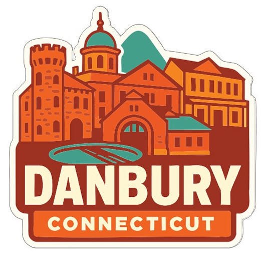 Danbury Connecticut Sticker Decal Vinyl Die-Cut City Skyline Landmark Design