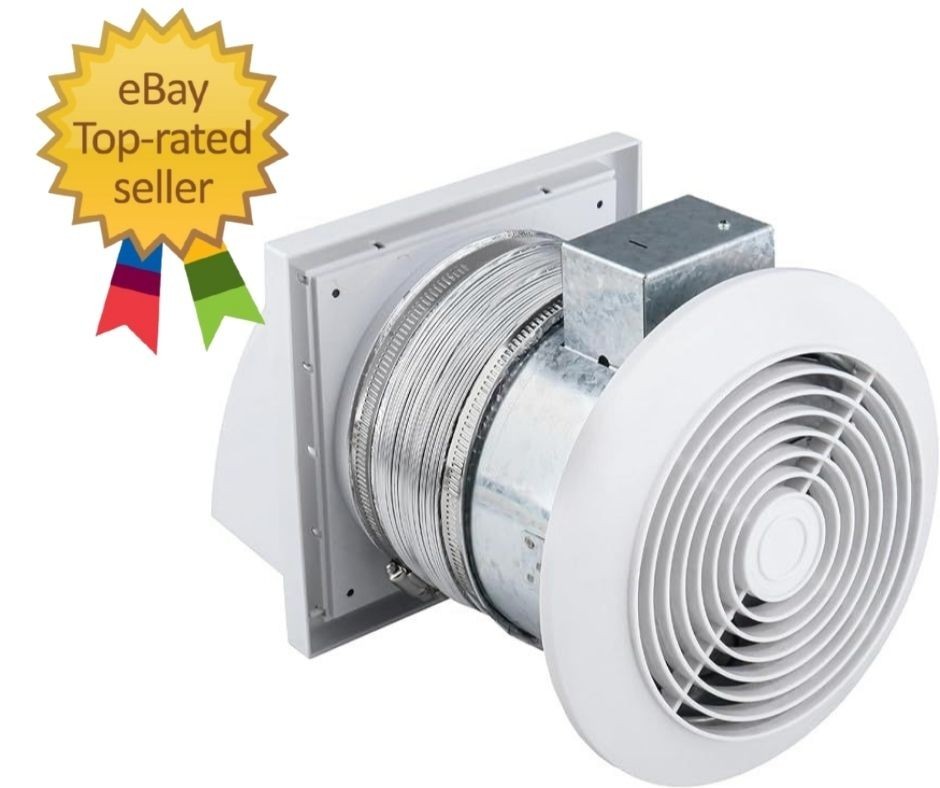 512M 6″ Through Wall Exhaust Fan 80CFM 4.0 Sones Bathroom Kitchen Vent