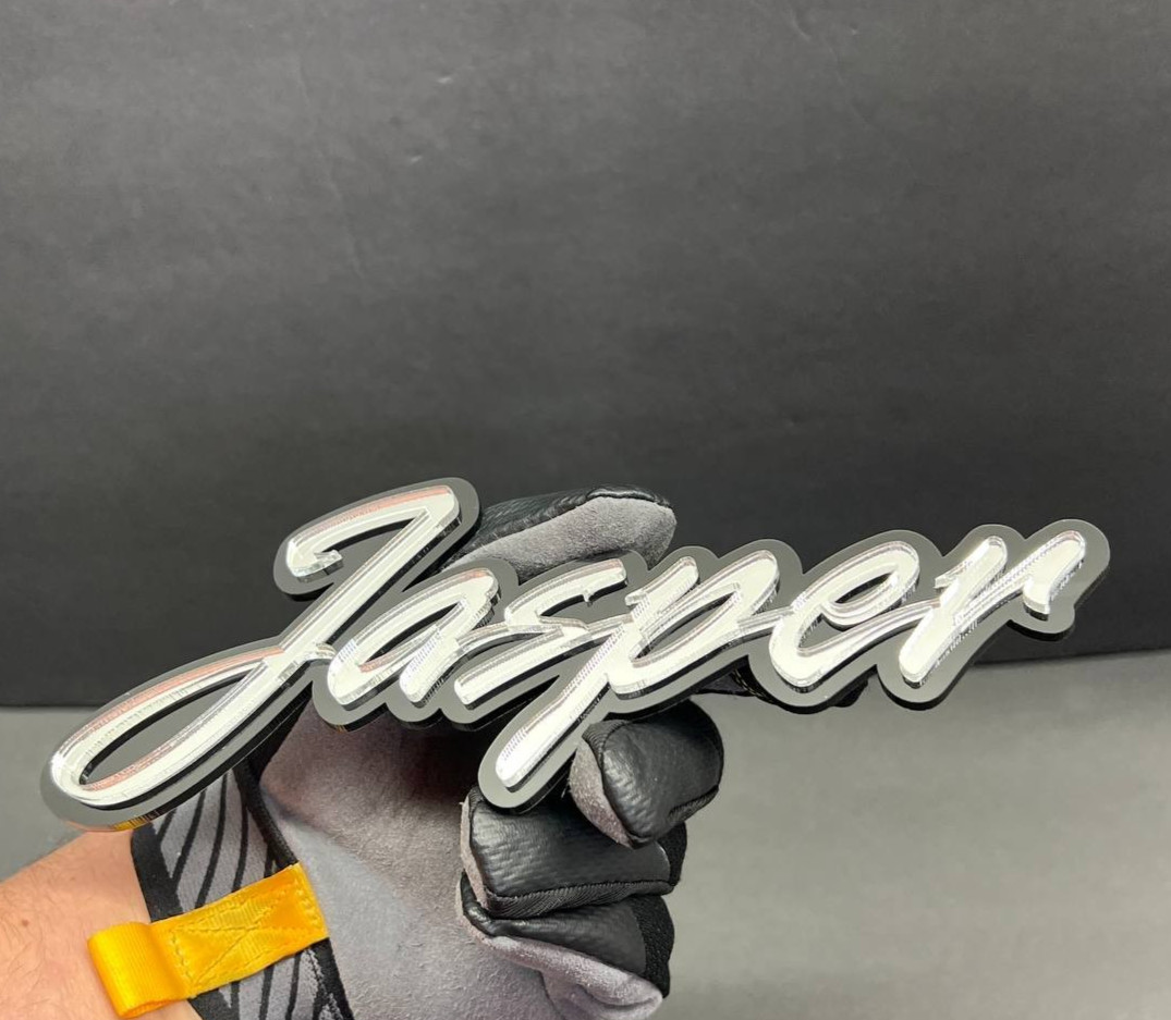 Custom Laser Cut Acrylic Emblem Badge for Car–MultiColor Personalized Name