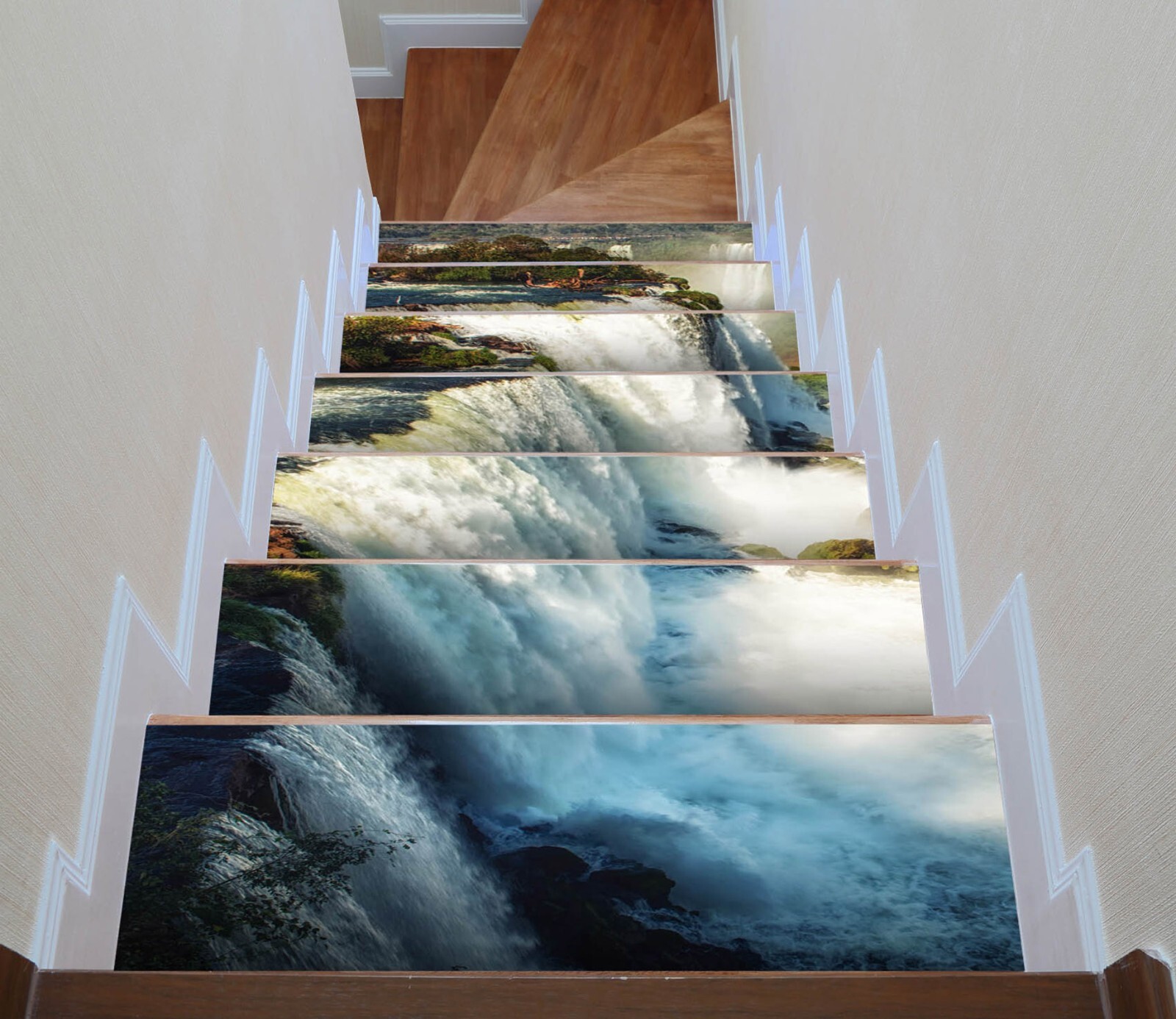 3D Waterfall View A144 Stair Risers Decoration Photo Mural Vinyl Wallpaper Vera