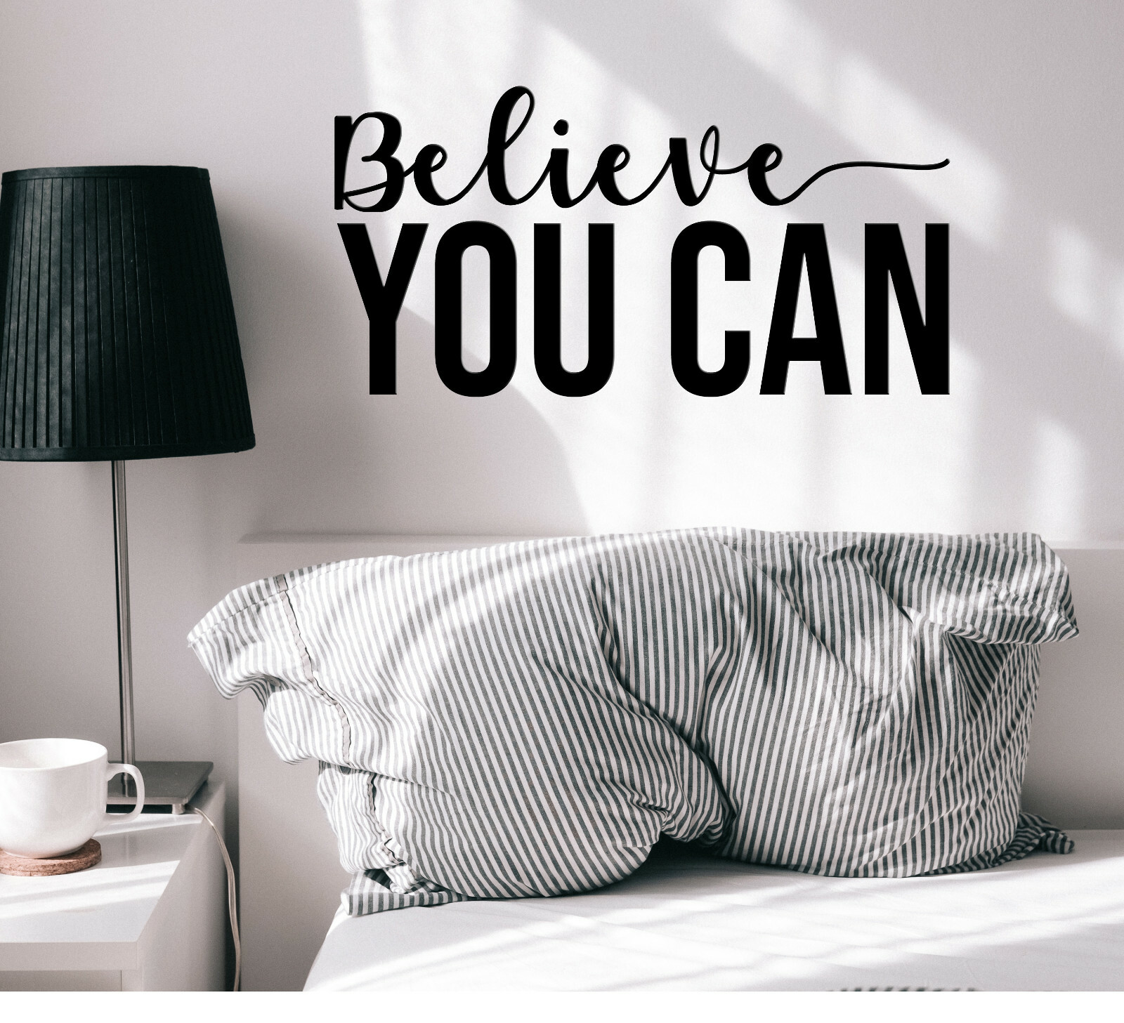 Vinyl Wall Decal Words Believe You Can Stickers 22.5 in x 11.5 in gz286