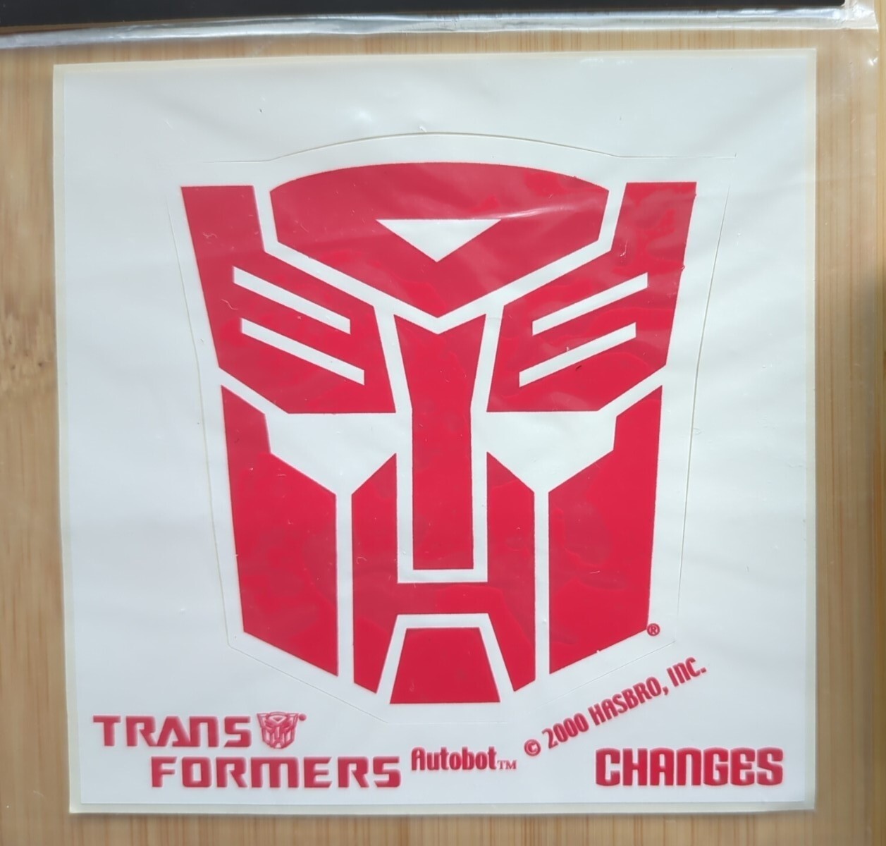 2000 Officially Licensed Changes Brand Autobot Die Cut Hasbro Sticker Decal