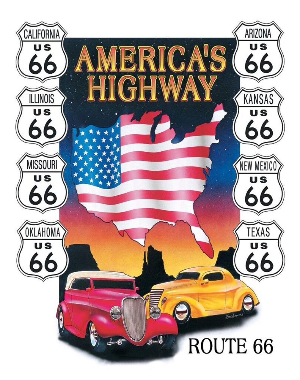 America’s Highway Route 66 Label Sign Refrigerator Magnet Decor 2 x 3 Inch