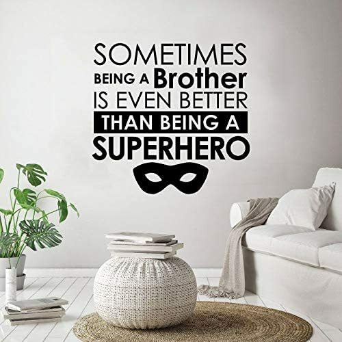 Brother Superhero Family Bro Quote Vinyl Wall Art Sticker for Home Room Decal