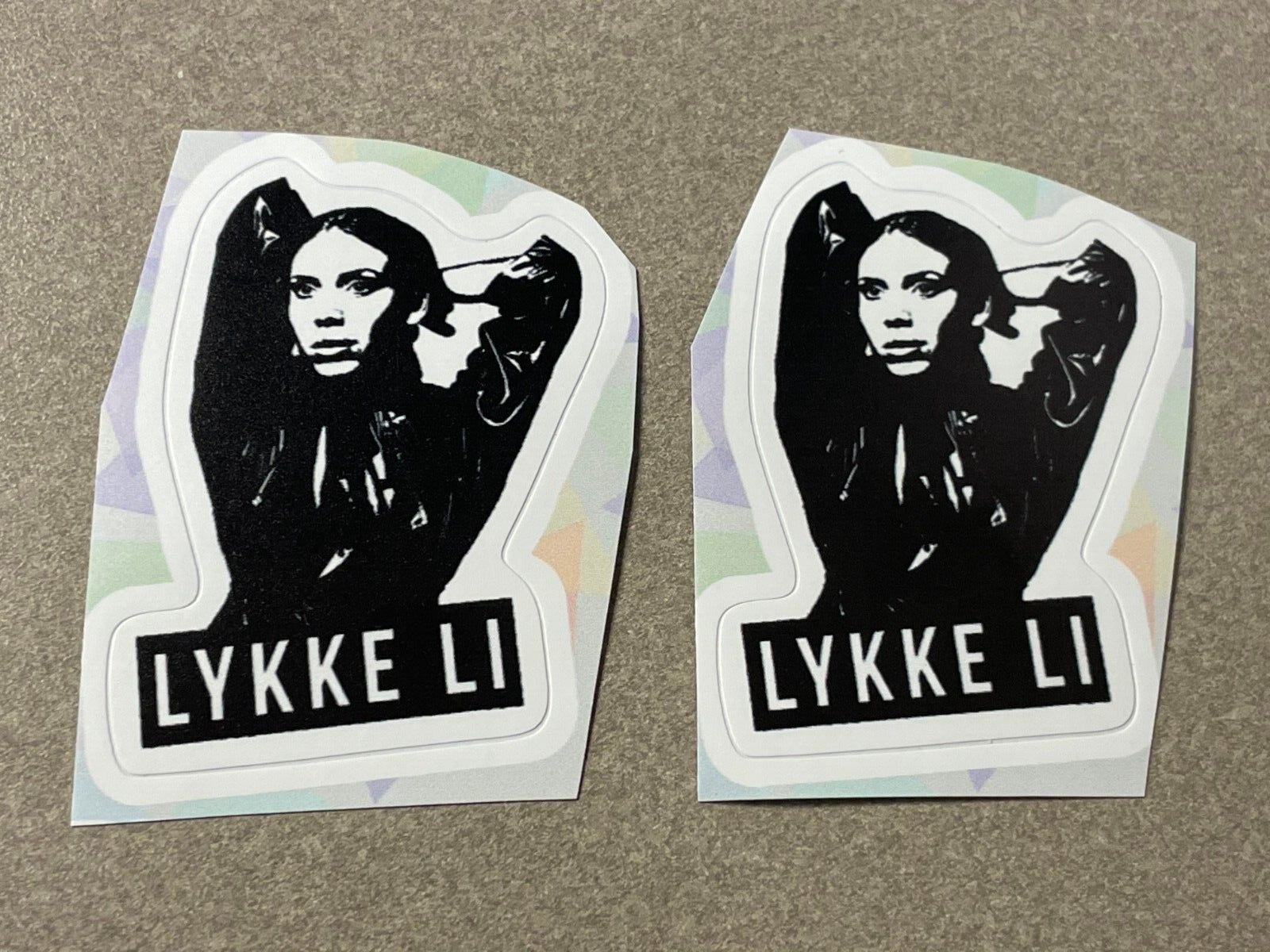 Lot (2) LYKKE LI 1 1/2″ x 2 1/4″ Band Logo STICKERS Black White FAST! FREE SHIP!