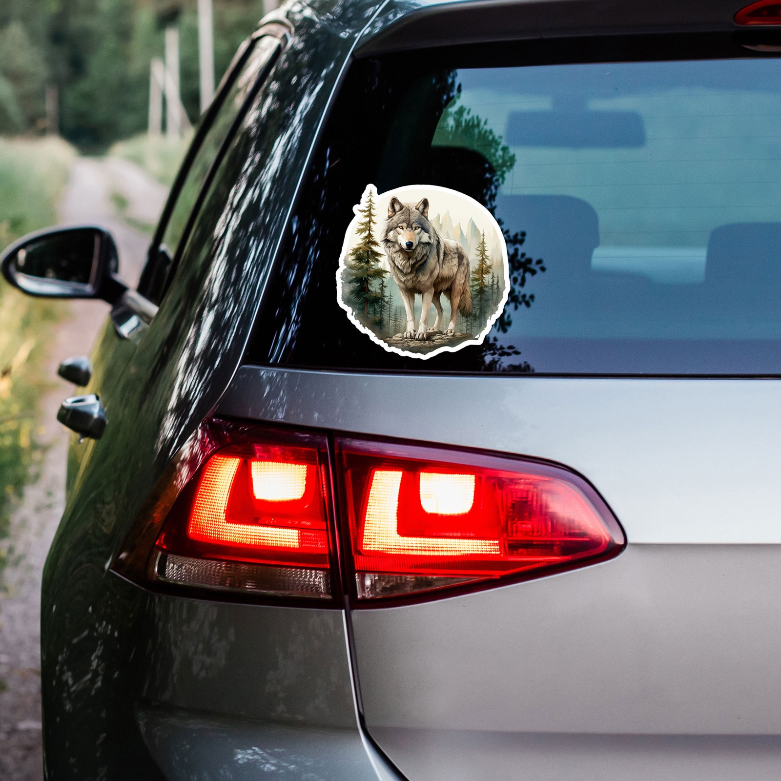 Grey Wolf Forest – Vinyl Decal Sticker – Car Window Laptop – ebn12094