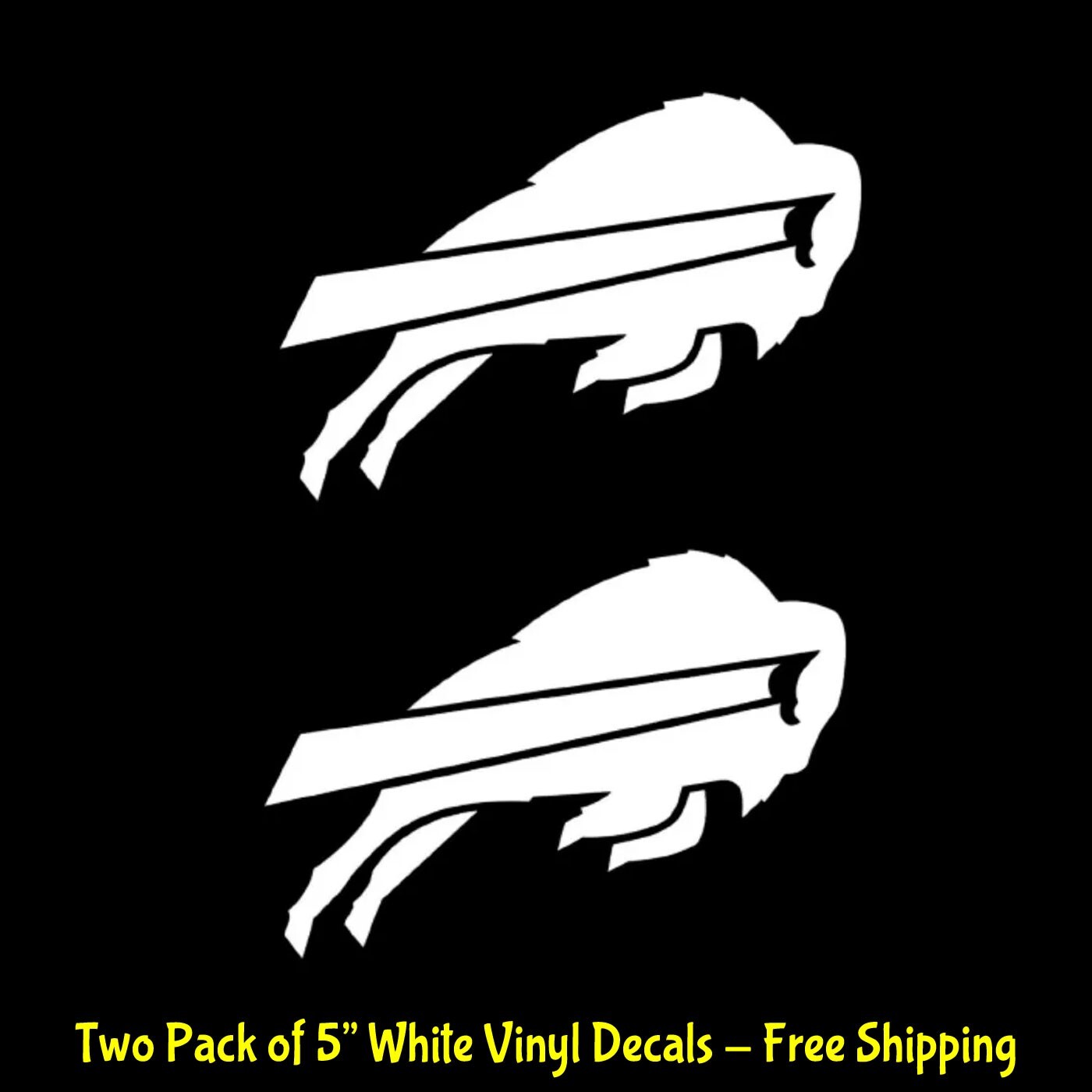 Buffalo Bills Two Pack 5″ White Vinyl Decals Car Truck Windows Laptop Tablet