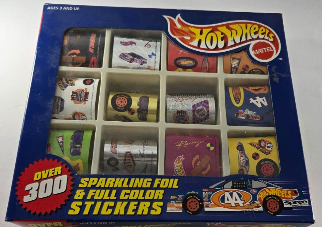 1998 Hot Wheels 300 Sparkling Foil & Full Color Stickers new