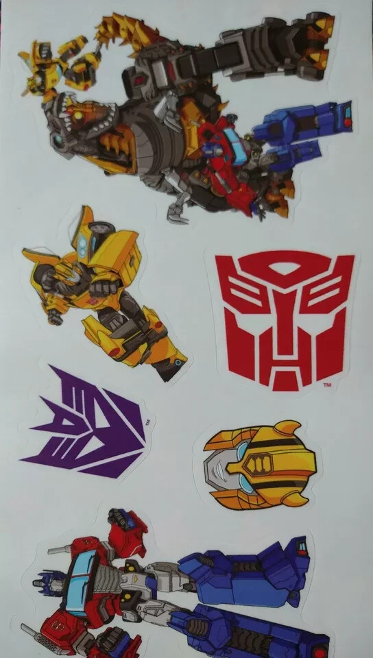 Transformers Hasbro 7 Wall Decals Removable & Repositional Stickers Made in USA!