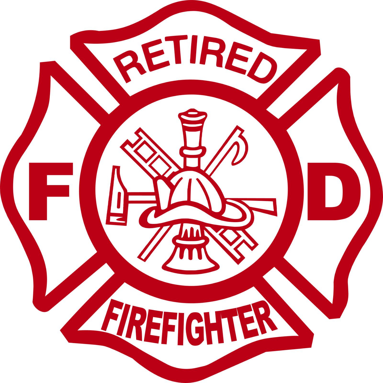 Retired Firefighter Decal Vinyl Sticker Fire Dept Maltese Cross First Responder