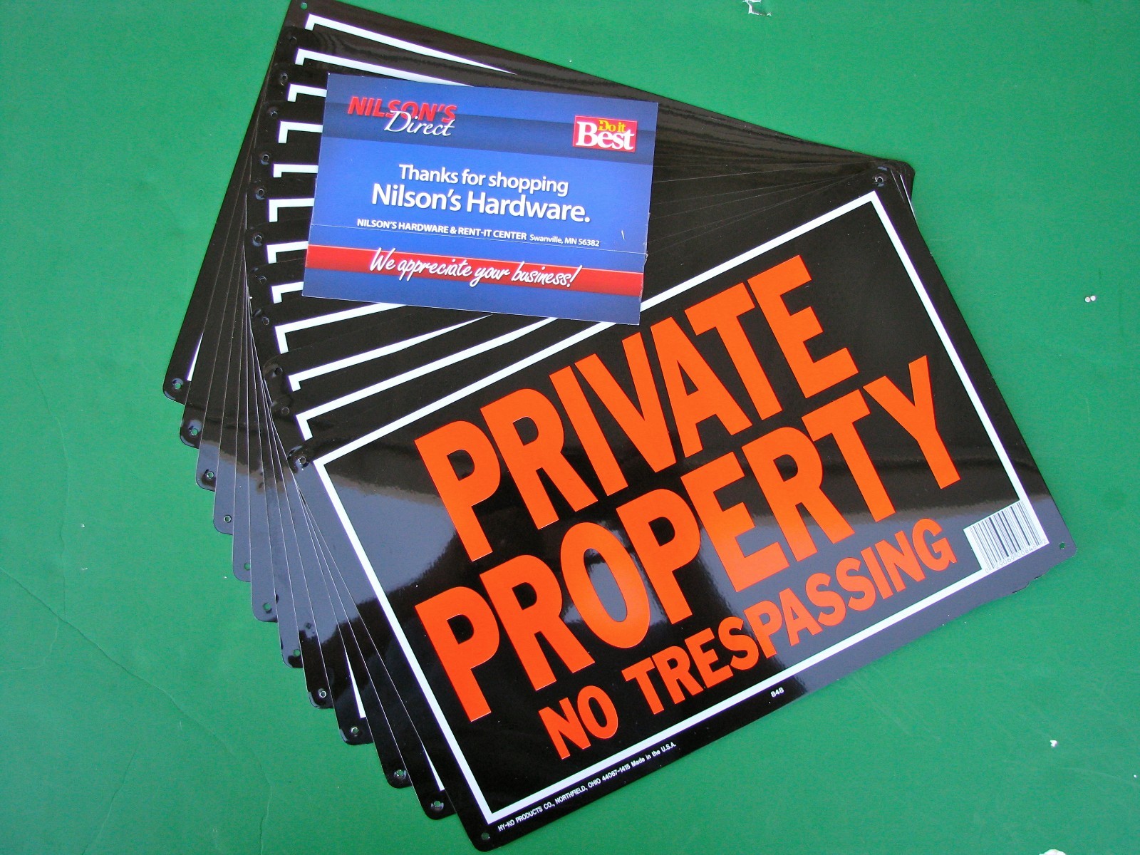 (12)-Hy-Ko 10×14 Aluminum Private Property No Trespassing Sign Rust Free 848