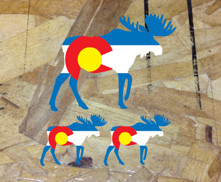 Moose CO Colorado State Flag Sticker decal stickers mountain Bumper Car 4″