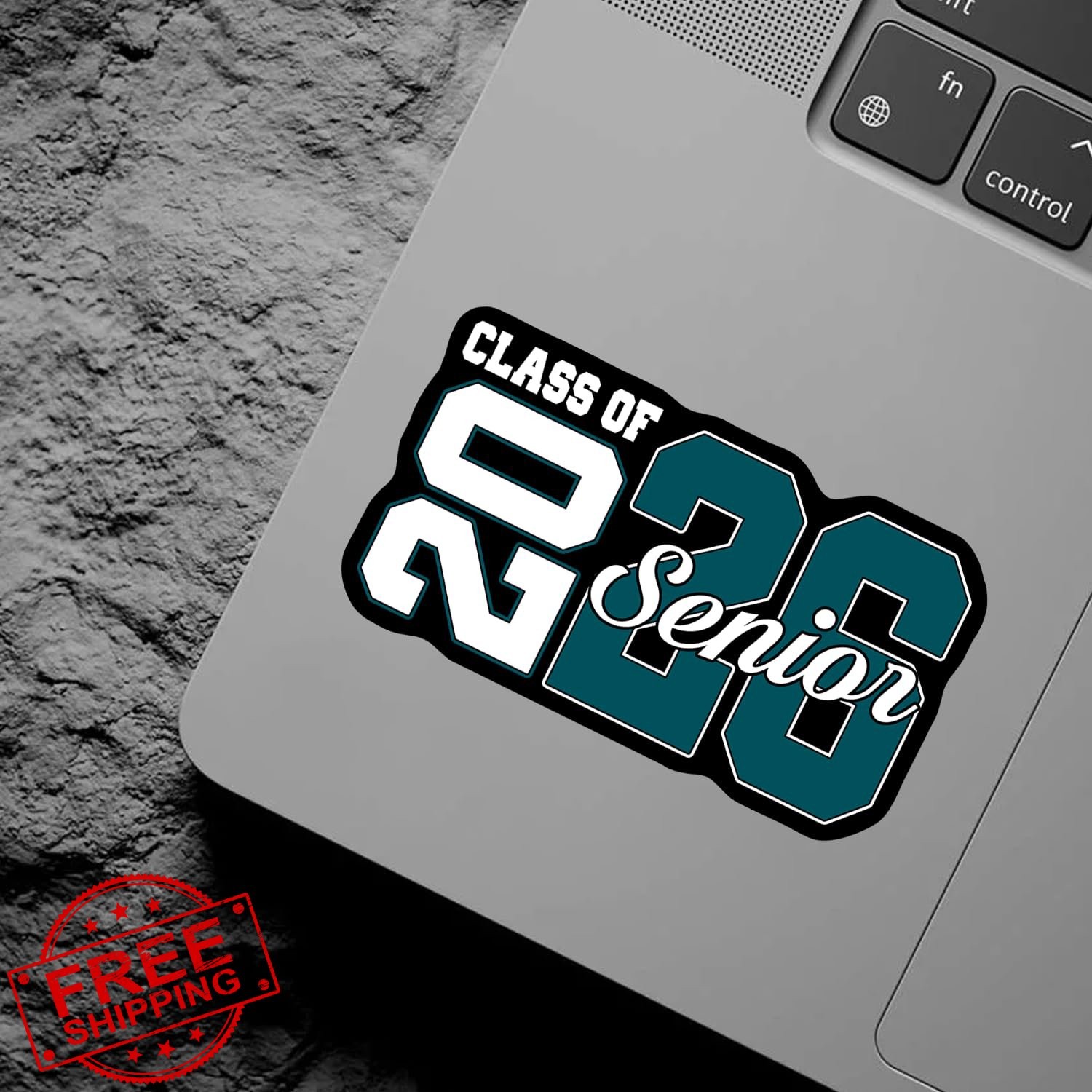 Buudiep Design Class of 2026 Teal Blue Graduation Sticker 3″
