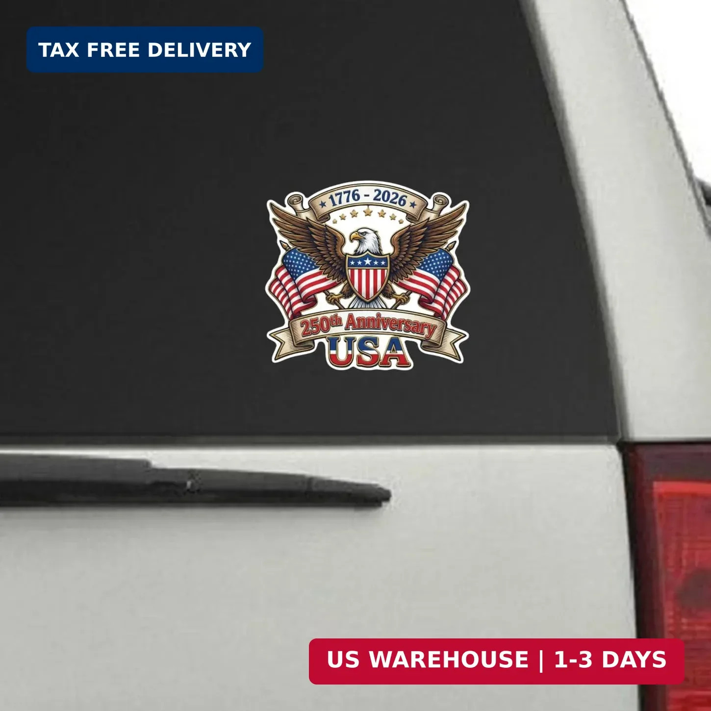 250th Anniversary USA Sticker 3 Pack – 1776-2026 Patriotic Eagle Vinyl Decal for