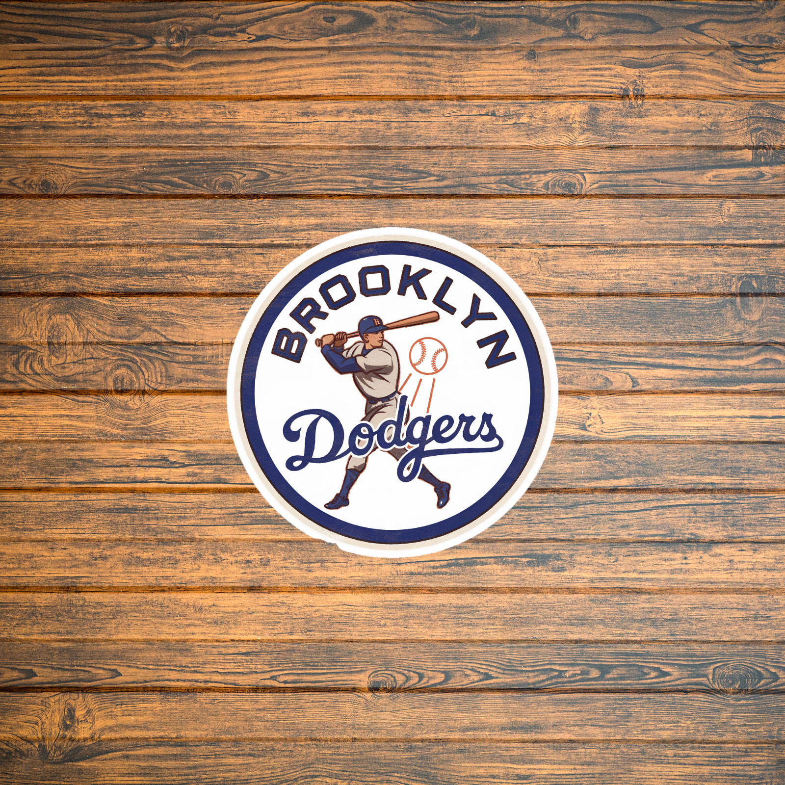 Vintage Brooklyn Dodgers Baseball Sticker – Retro Sports Team Logo Decal #2910