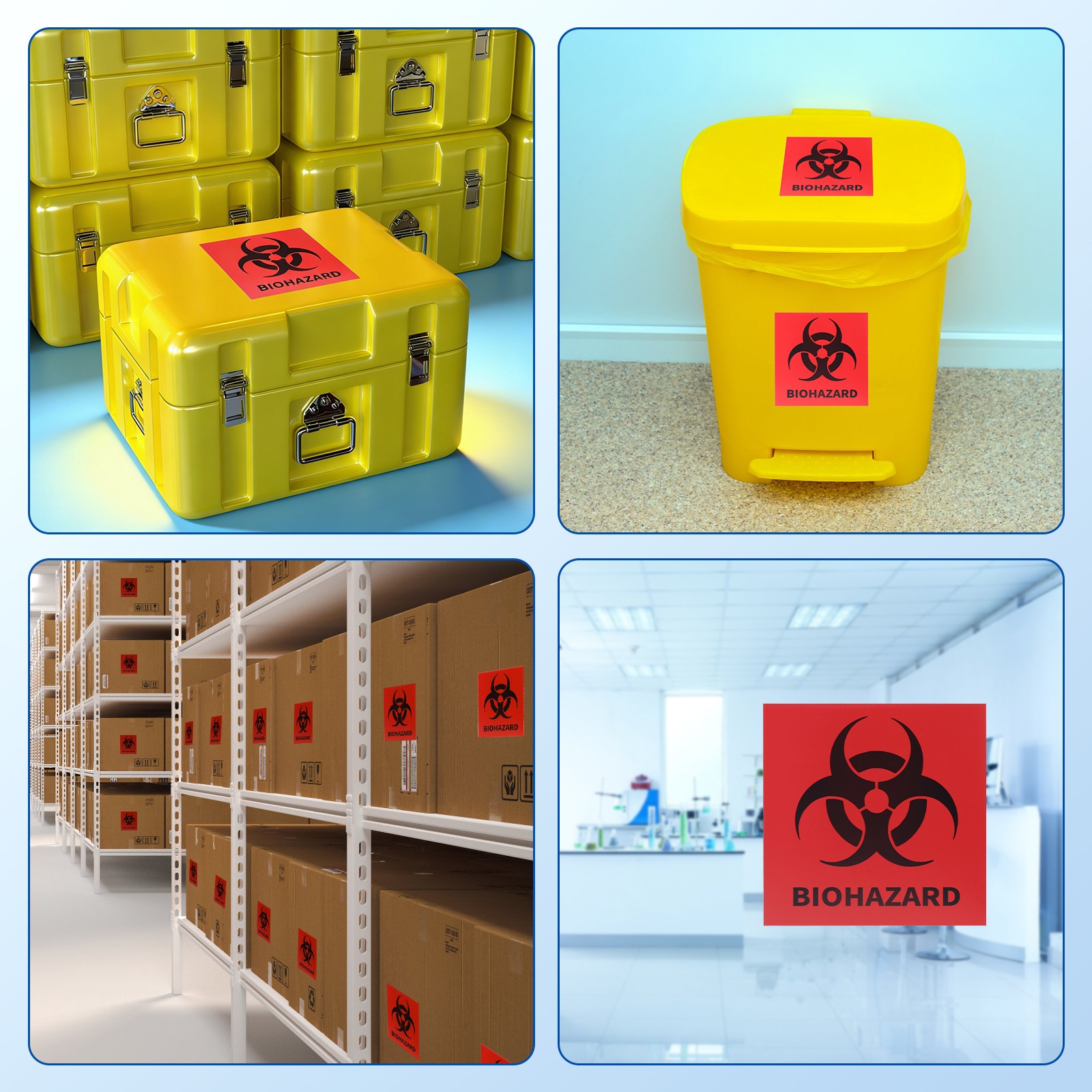 4″ – 6″ BIOHAZARD WARNING Decal Vinyl Sticker Logo & Label Pick SIZE & BAG
