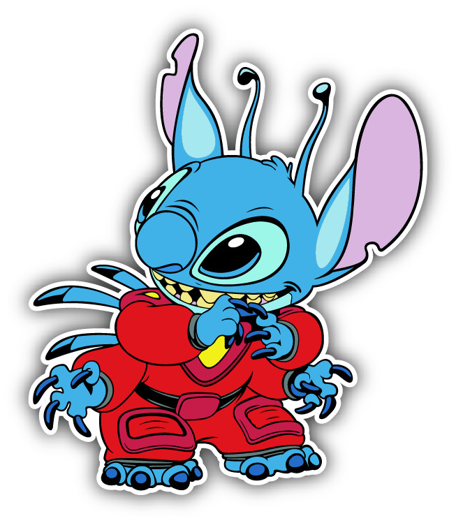 Lilo & Stitch Astronaut Cartoon Car Bumper Sticker Decal 4” x 5”