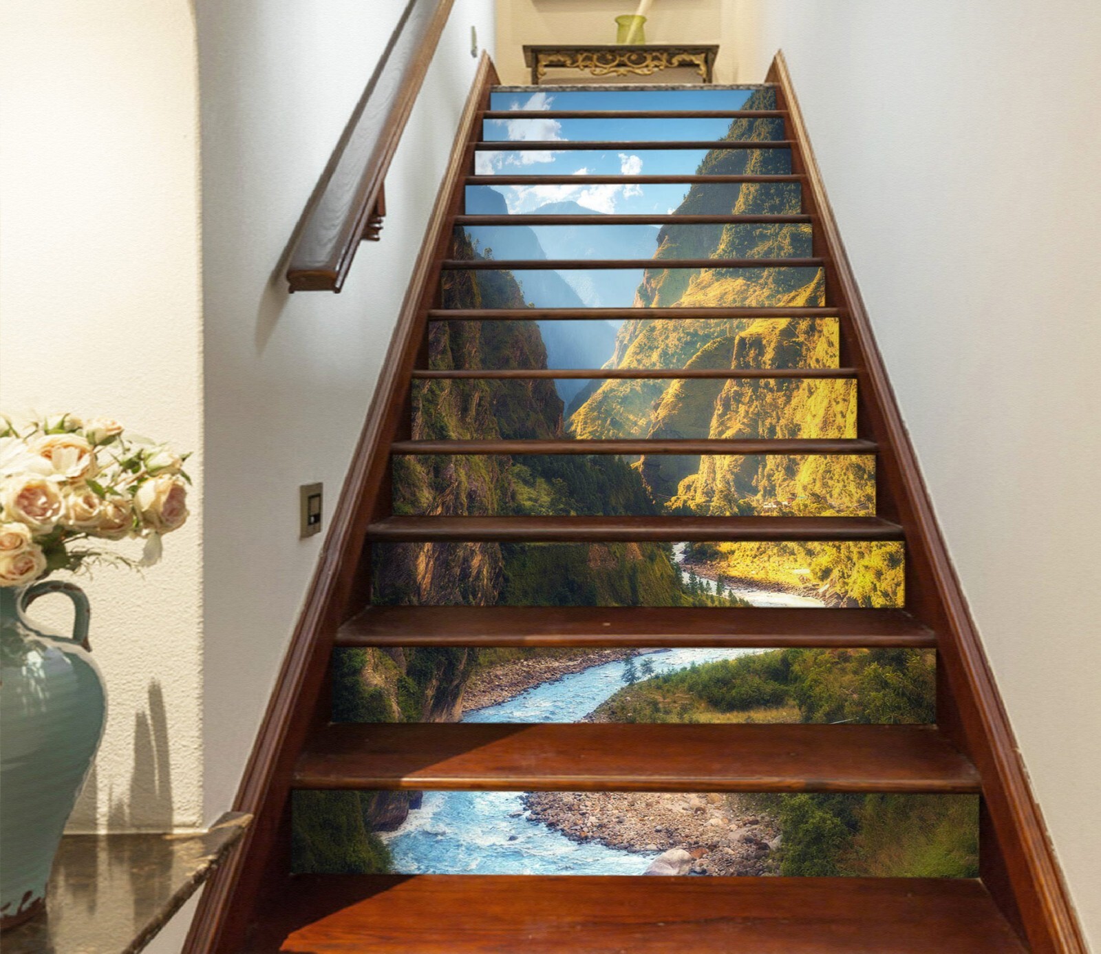 3D Mountain River 163 Stair Risers Decoration Photo Mural Vinyl Decal Wallpaper
