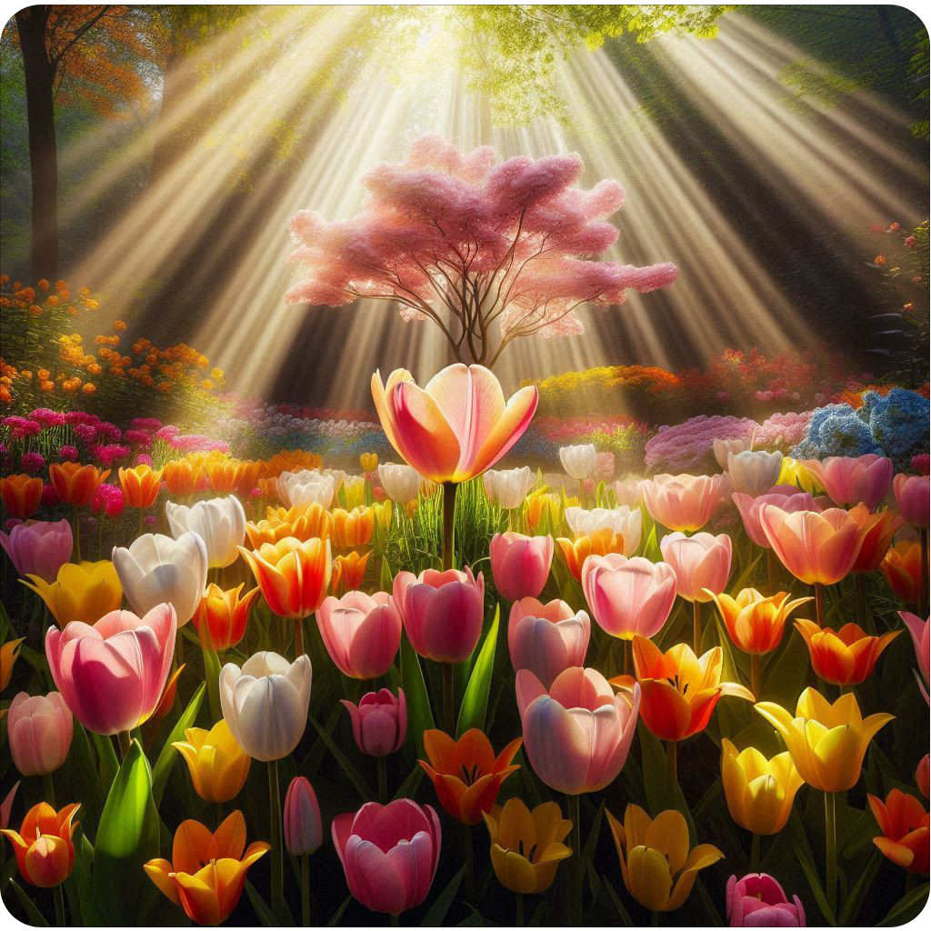 Beautiful colorful tulips 100% waterproof vinyl sticker decal – many sizes