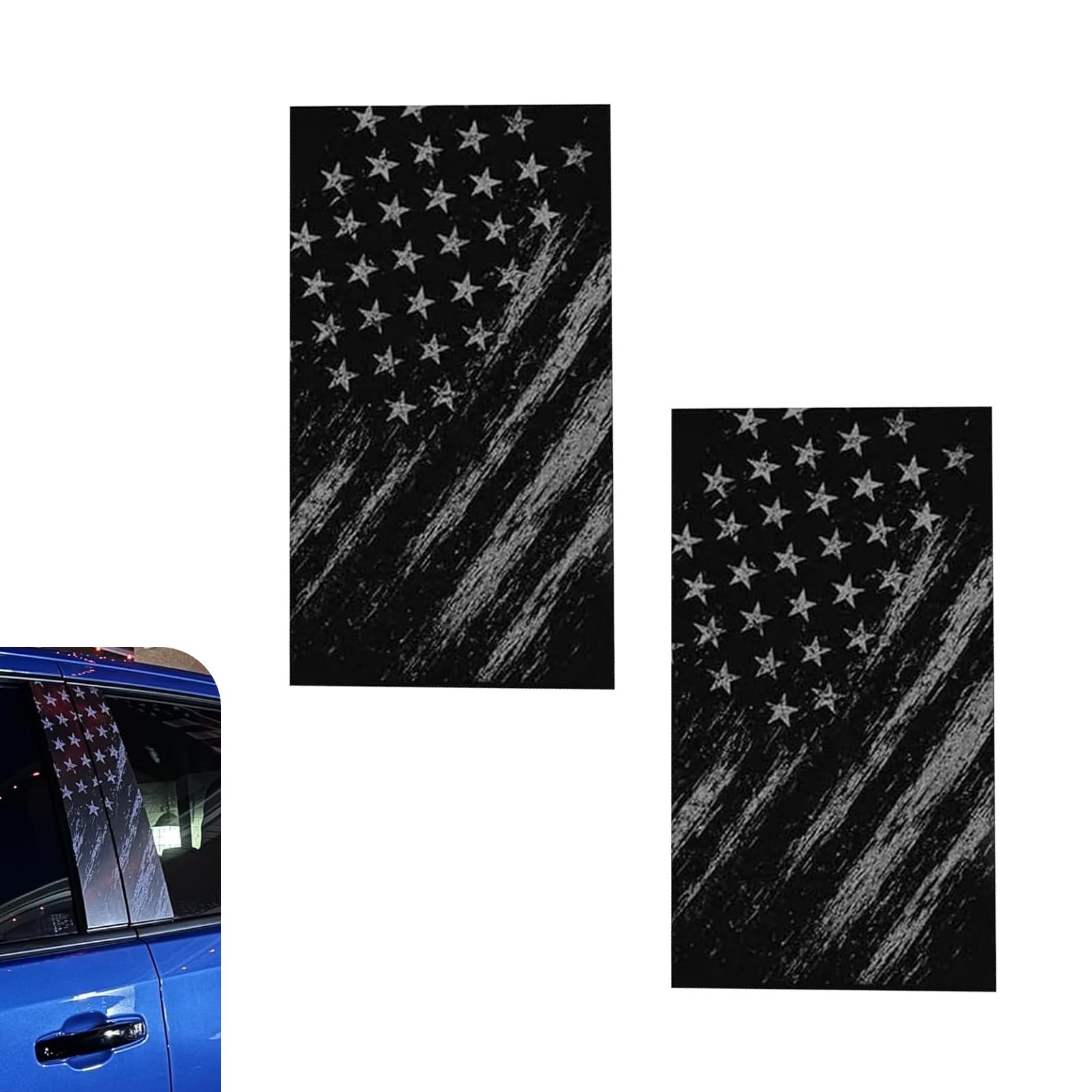 2 PCS American Flag Pattern B Pillar Sticker Decal, Car Side Pillar Large Sti…