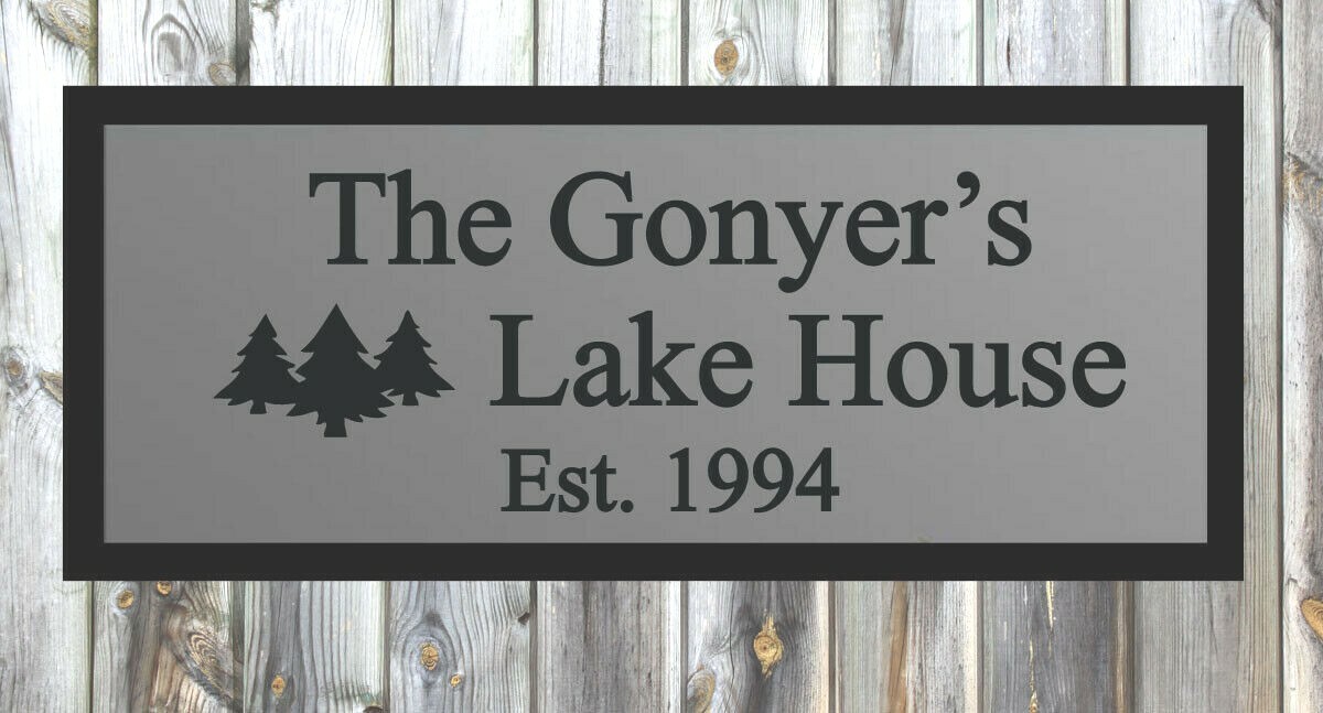 Custom Family Lake House Vinyl Wall Quote Sticker Decal 14″h x 36″w- 40″w