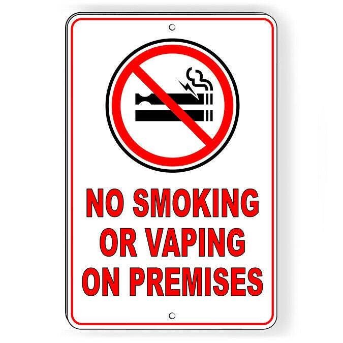 No Smoking Or Vaping On Premises Sign / Decal Area Sns016 / Magnetic Sign