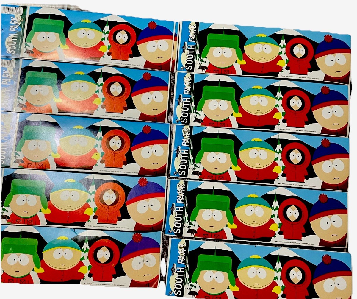 10 South Park Vinyl Stickers 1998 Trimbrite Kids In Snow 3”x8.75” Comedy Central