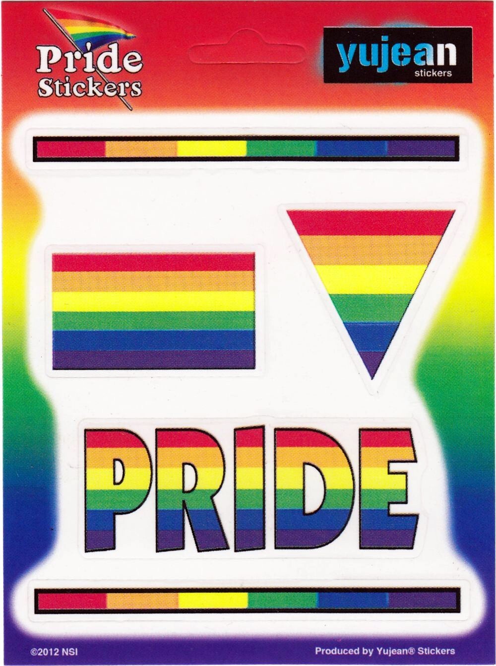 12064 Gay Pride Rainbow Set Of Five Shapes Cool Various Size Die Cut Stickers