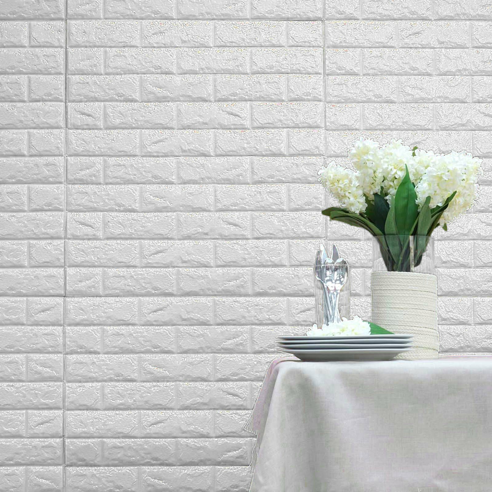 WALL PANELS 58 sq ft White Faux Brick Texture Waterproof Backdrop Decorations