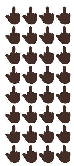 Middle Finger Stickers Sticker Brown 1″ DC14-080