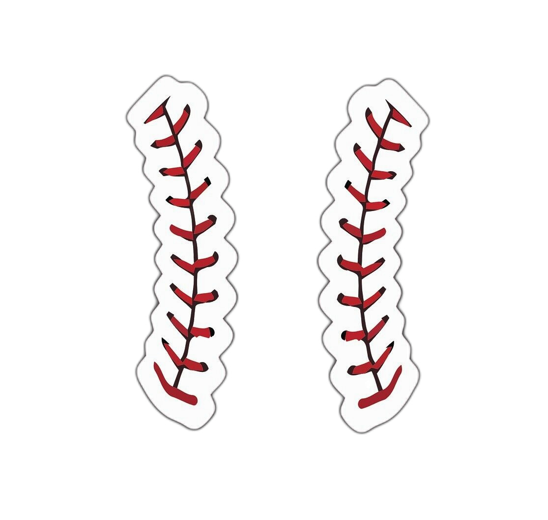 Baseball Laces (2) Sticker Decal