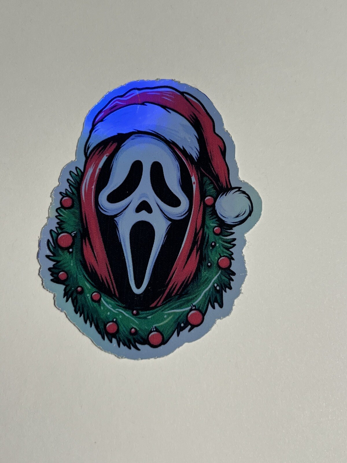 Ghostface Scream Christmas Waterproof Holographic 3 Inch Sticker