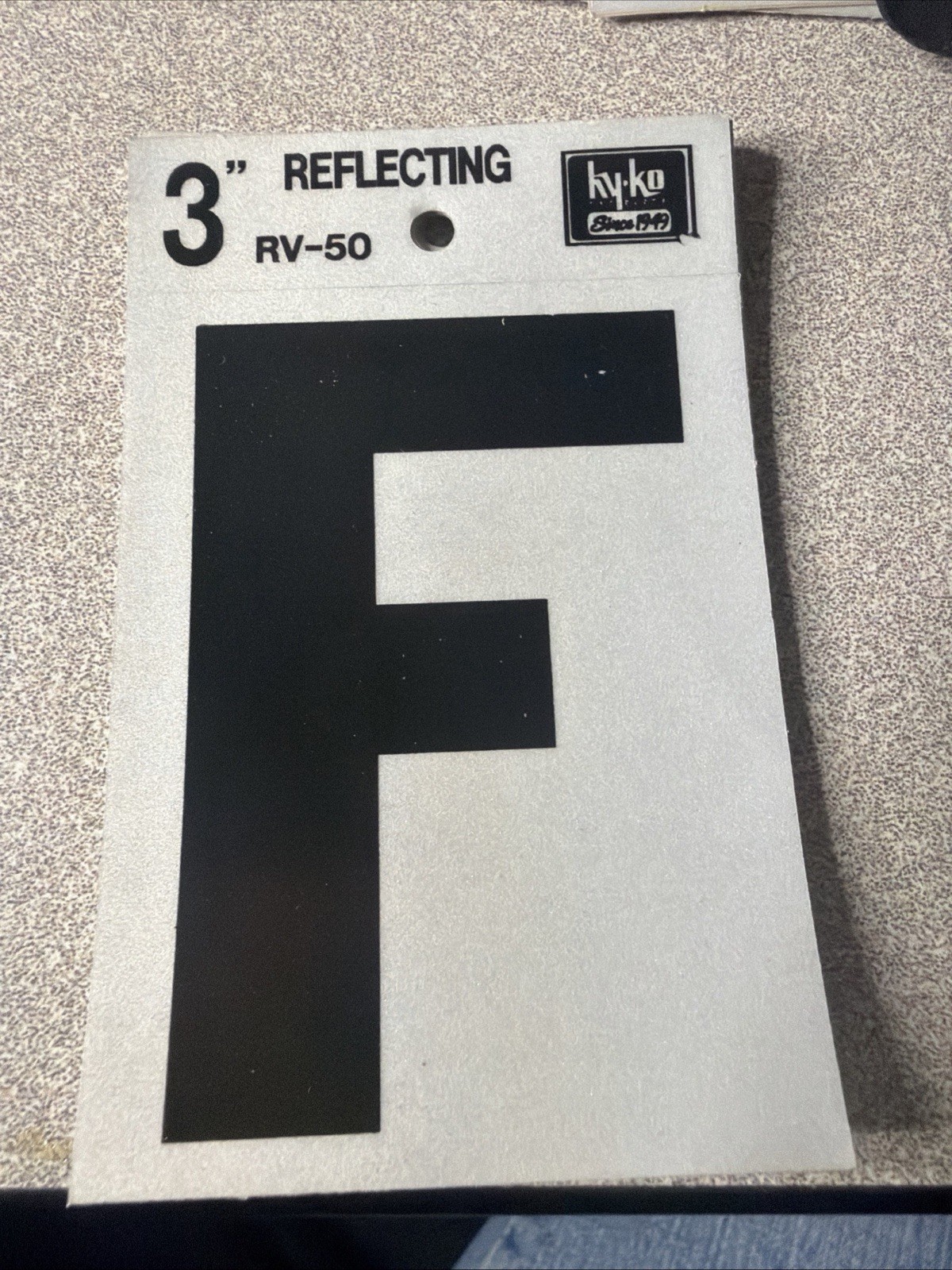 HY-KO 3” Self-Adhesive Reflective Vinyl Letter Number Weather-Resistant