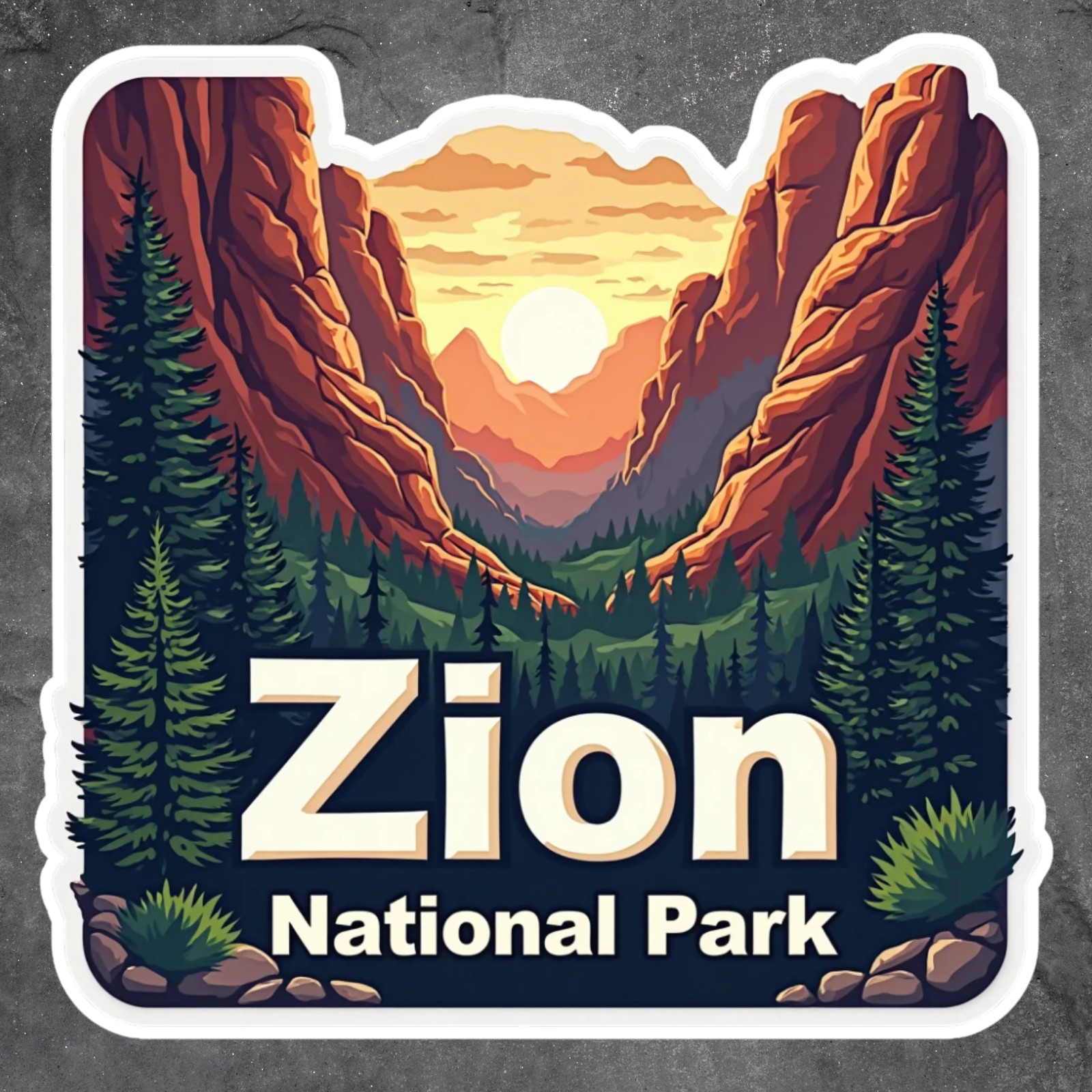 Zion national park sticker vinyl decal camping RV vacation window laptop mug